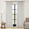Off White Pinch Pleated 100% Blackout Curtains 102 Inches Long | Linen Blend by Twodrapes