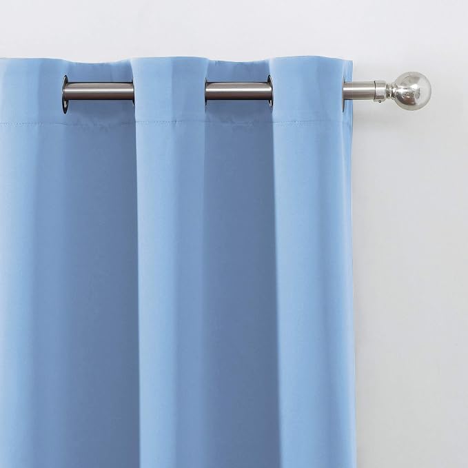 Sky Blue Blackout Curtains 66 x 63 Inch Length/Set of 2 Curtain Panels/Thermal - Image 7