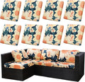 8PCS Patio Cushion Covers.Patio Furniture Couch SeatSlipcovers | Washable by SUKAIKEQA