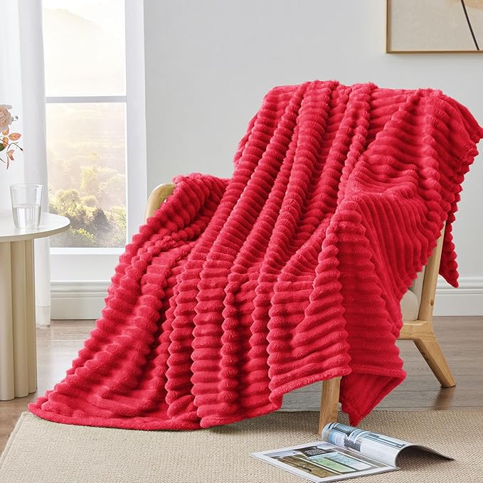 BEDELITE Ribbed Twin Blanket for Couch & Bed, Warm Yet Lightweight, Ribbed - Image 2
