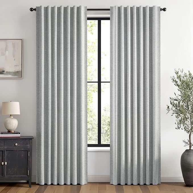 MIULEE 100% Blackout Linen Curtains by MIULEE