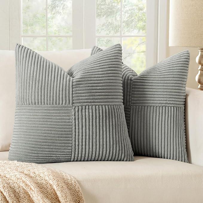 MIULEE Silver Grey Decorative Throw Pillow Covers by MIULEE