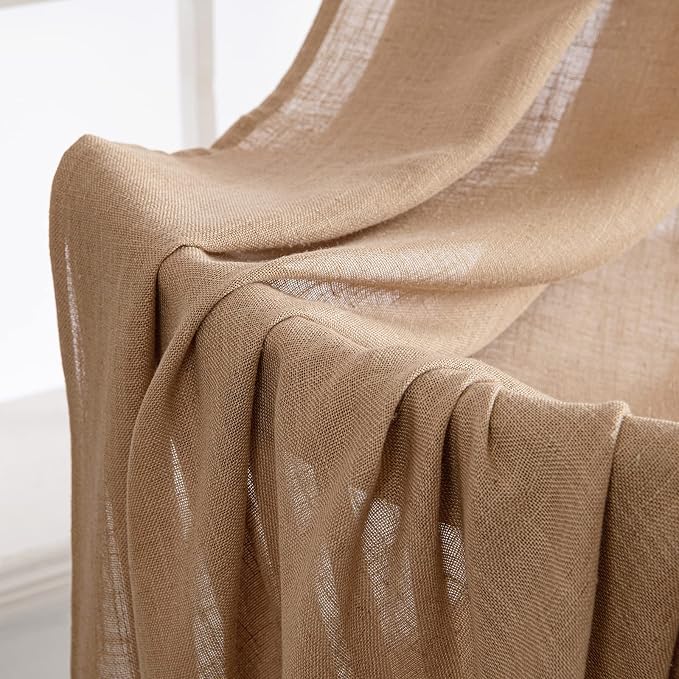 MIULEE Brown Linen Curtains 52x84 Inch - Image 6