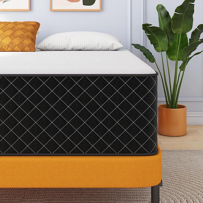 Swbvs 14 Inch Queen Hybrid Mattress – Firm Memory Foam & Pocket Spring Bed in a Box, Cooling Gel, CertiPUR-US Certified