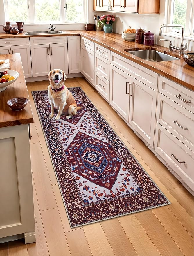 SERISSA 2x5 Washable Non Slip Boho Runner Rug by SERISSAHomeDecorCollection