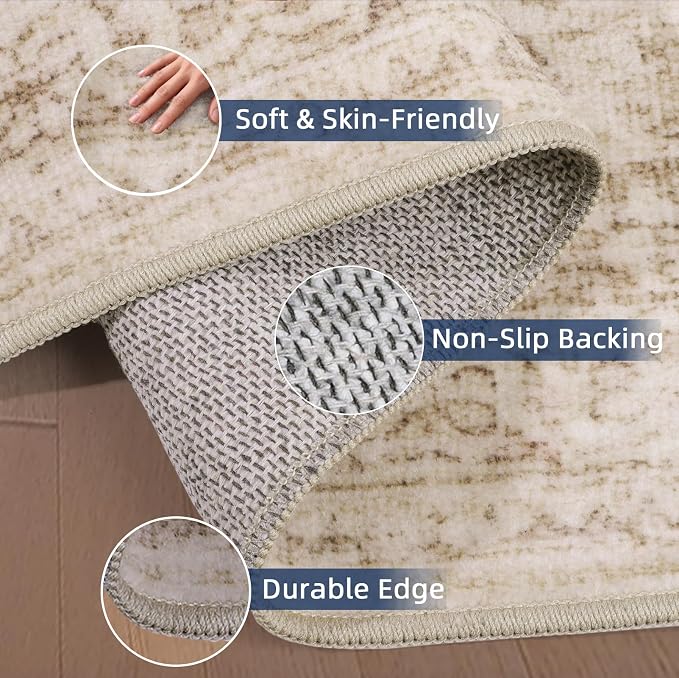 2x5 Washable Runner Rugs，Boho Vintage Rug Runner, Ultra-Thin Kitchen Runner Rug - Image 4