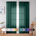 Simplebrand Hunter Green Sheer Curtains 84 Inches Long 2 Panels, Light by Simplebrand