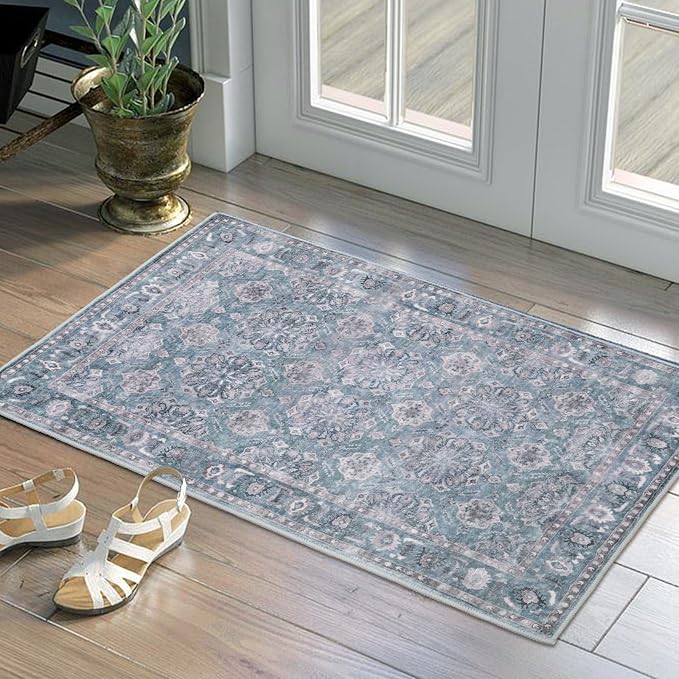 SERISSA 2x3 Washable Non Slip Floral Boho Small Area Rug - Image 7