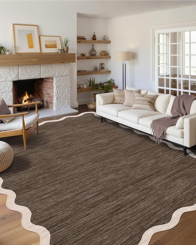 GarveeHome Scalloped Washable Area Rug 8 x 10 Rug by GarveeHome