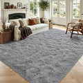 5'3''x7'5'' Grey Fluffy Soft Area Rug Non-Slip by ModernHomeDecor