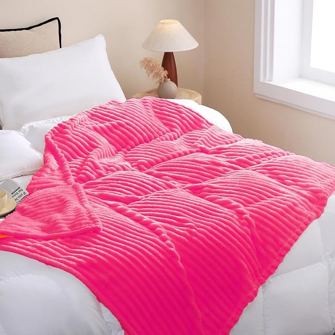 Hot Pink Fleece Throw Blanket 50”×60” - Image 4