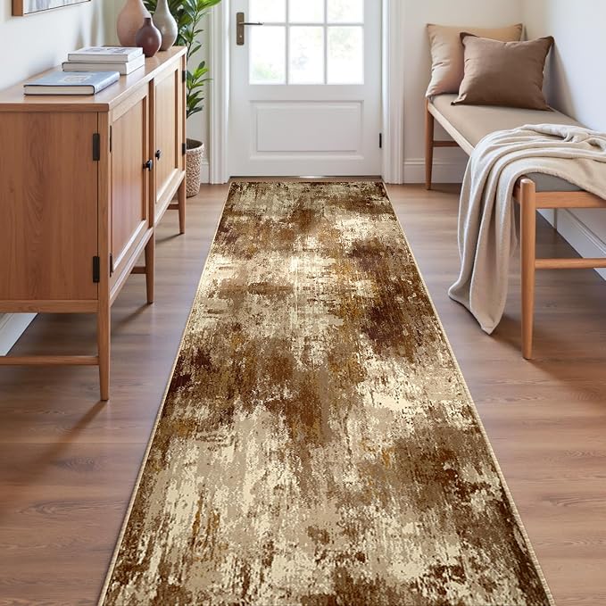 RELEANY Washable Runner 2'x8' Abstract Area Rug by RELEANY