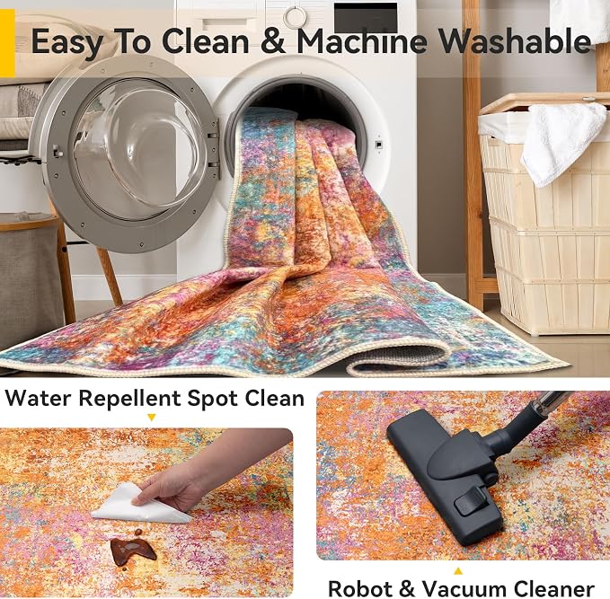 RELEANY Washable 3'x5' Abstract Area Rug - Image 5