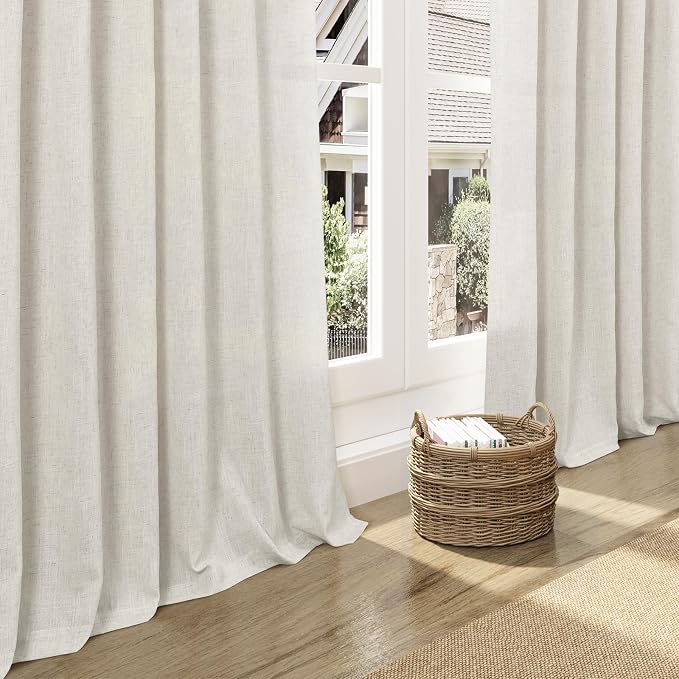Mousse White Linen Curtains 84 Inches Long - Image 5