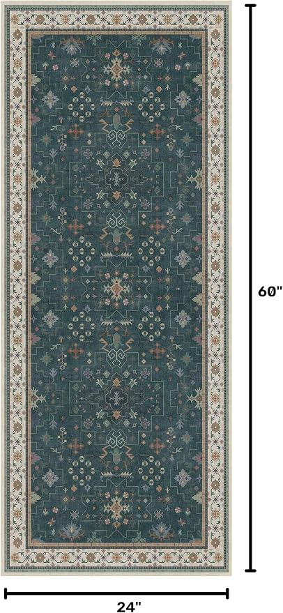 Dark Green 2x5 Kitchen Rug - Image 2