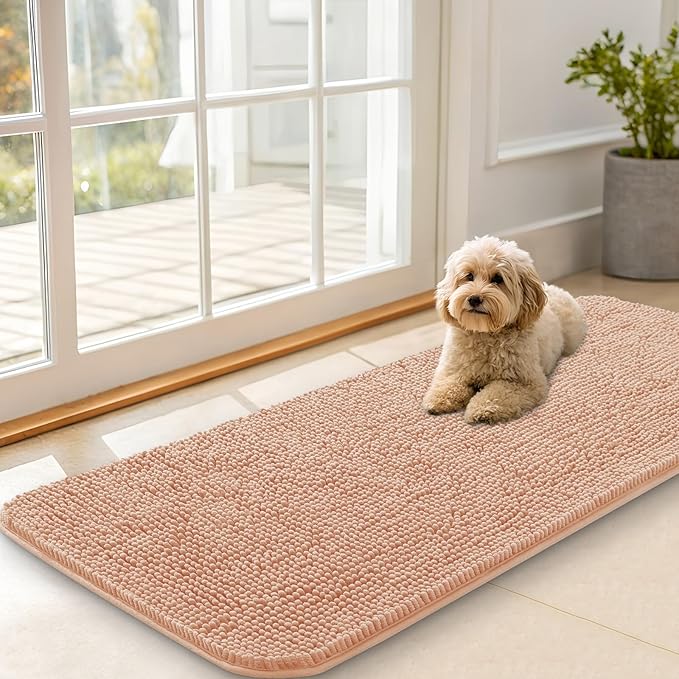 OLANLY Dog Door Mat for Muddy Paws 47x20, Super Absorbent Chenille Mud Mat | by OLANLY