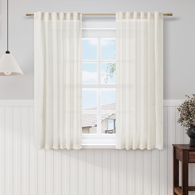 Cream Cafe Curtains 54 Inch Length by Nanspring