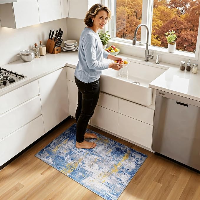 RELEANY Washable 2'x3' Abstract Area Rug - Image 2