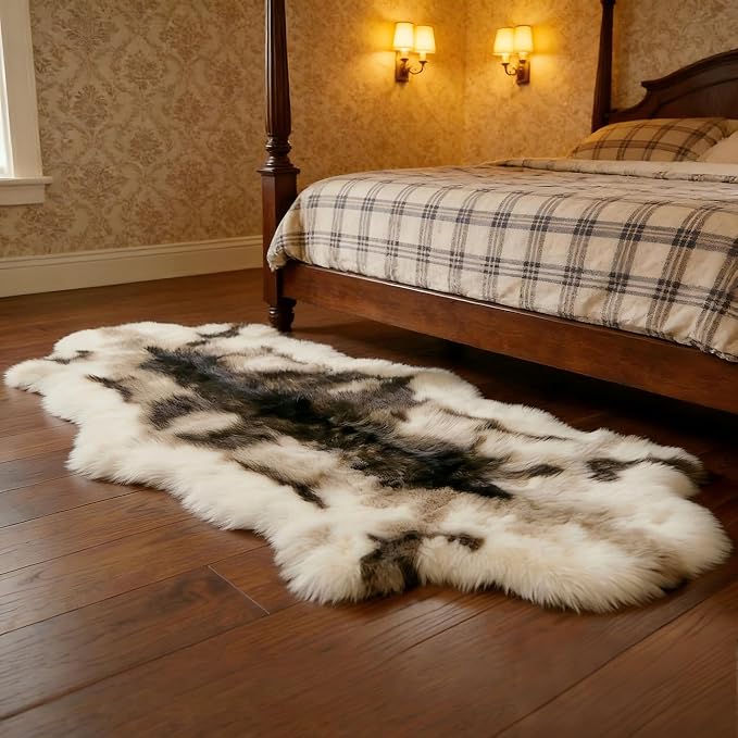 Reindeer Pattern Faux Fur Area Rug, 6.7'x2.3' Plush Machine Washable Runner - Image 4