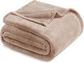 Exclusivo Mezcla Fleece Blanket King Size for Bed, Super Soft and Warm, All Season Use, Cozy, Plush, Lightweight, 90x104 Inches, Camel