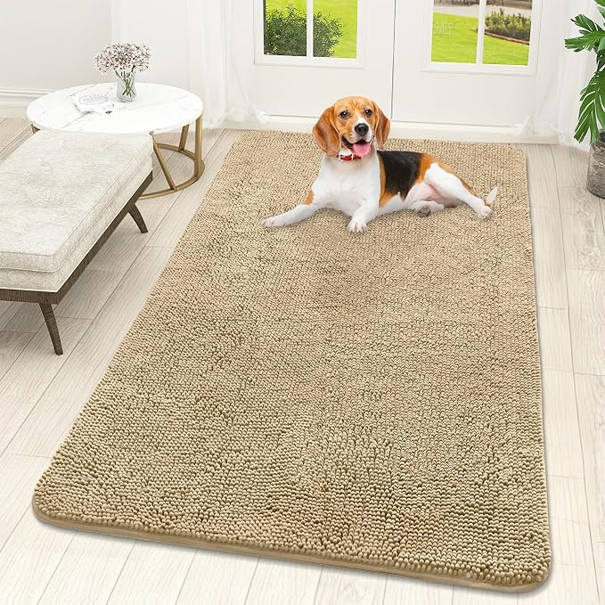 OLANLY Dog Door Mat for Muddy Paws 59x32, Super Absorbent Chenille Mud Mat | by OLANLY