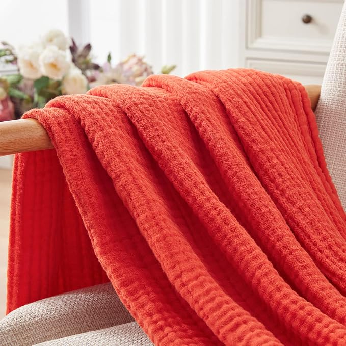 EMME Muslin Blankets for Adults Throw Blanket for Couch Breathable Gauze Soft - Image 9