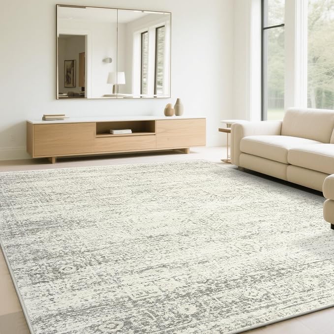 Washable Rugs 6x9 Area Rugs for Living Room, Dining Room-Beige Green | Ultra by Srugn