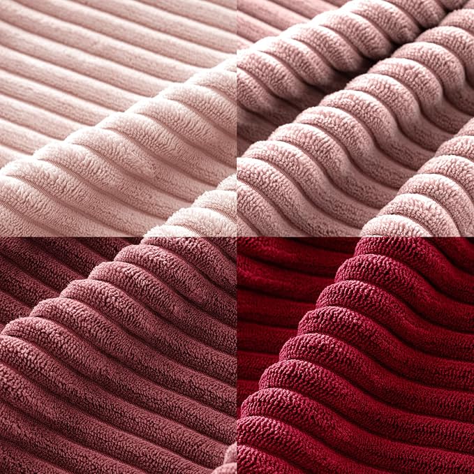 MIULEE Soft Corduroy Decorative Throw Pillow Covers Pink Series 18x18 | Set of 4 - Image 6