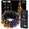 BrizLabs Color Changing Smart Christmas Lights, 98ft 300 LED Warm White & Multicolor Christmas Lighting with APP/Voice Control, Music Sync Xmas Tree Lights Dimmable String Lighting for Xmas Party Tree