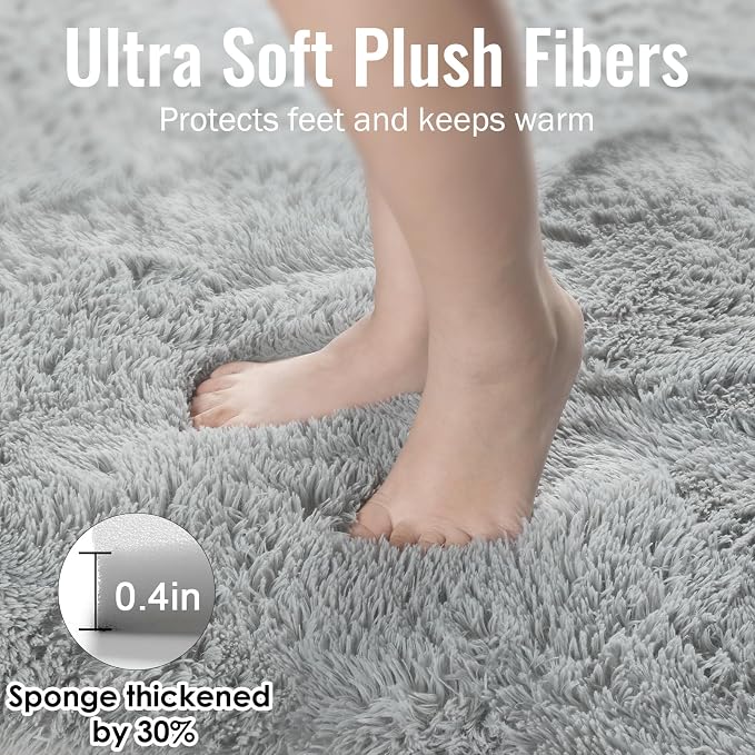 Grey Runner Rugs for Hallway 2x6 Ft, Long Bedside Rugs Bedroom Kids | Super - Image 6