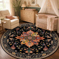 RELEANY Washable Area Rug, Round 5ft, Water Repellent, Pet Friendly, Vintage by RELEANY