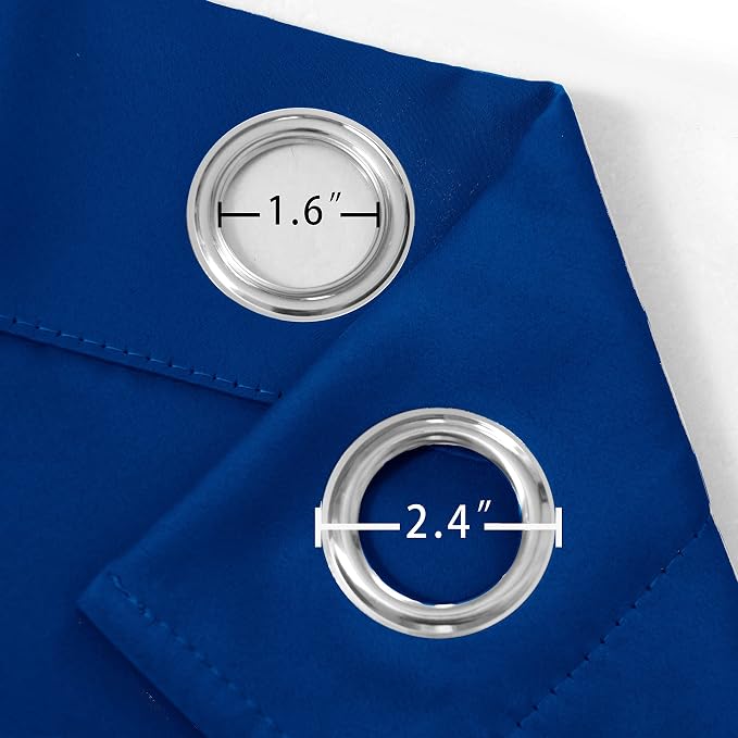 Blackout Curtains 52 x 72 inch/Royal Blue Curtains Set of 2 Panels/Thermal - Image 6