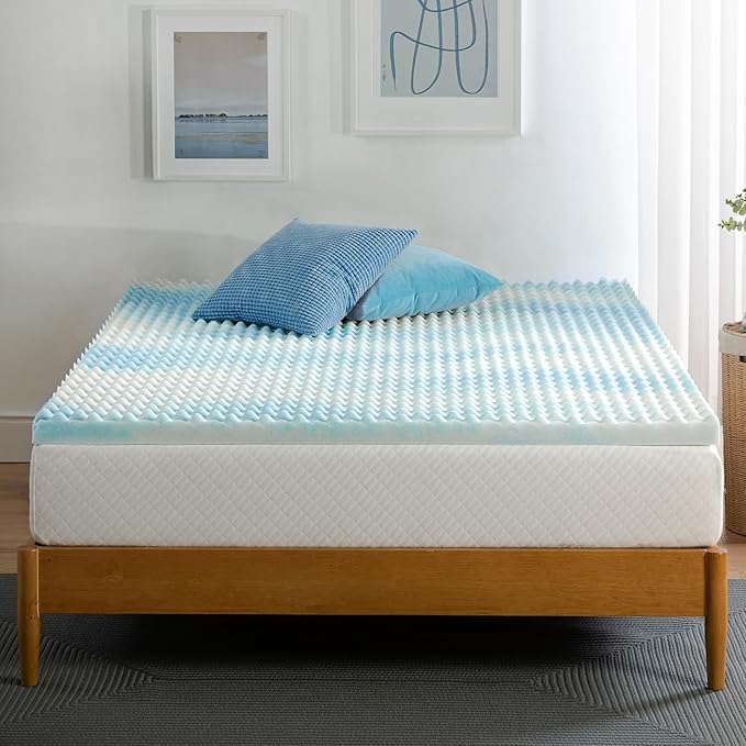 ZINUS 2 Inch Swirl Gel Cooling Memory Foam Mattress Topper, Smaller, More Convenient WonderBox Packaging, Cooling, Airflow Design, CertiPUR-US Certified, Twin