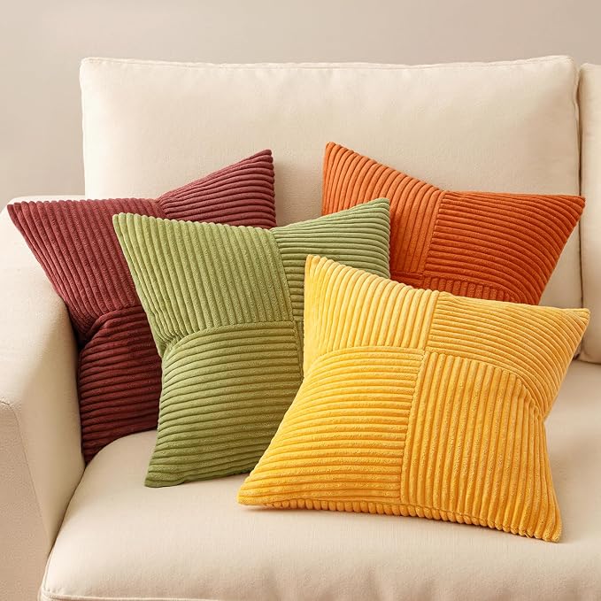 MIULEE Fall Yellow Orange Rust Throw Pillow Covers 18x18 Inch 4 Packs Boho - Image 3