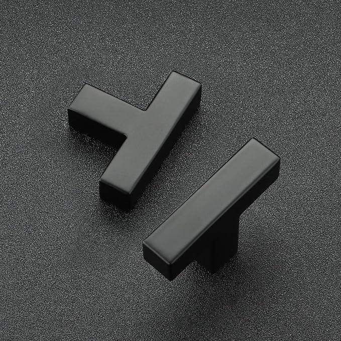 Ravinte 10 Pack 2 inch Length Square Cabinet Pulls Matte Black Stainless Steel Kitchen Drawer Pulls Cupboard Handles Cabinet Handles