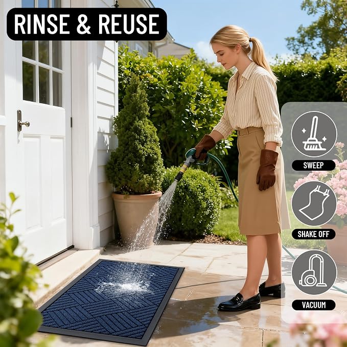 OLANLY Front Door Mat Outside Entrance 59x34, Waterproof Heavy-Duty Doormat | - Image 8
