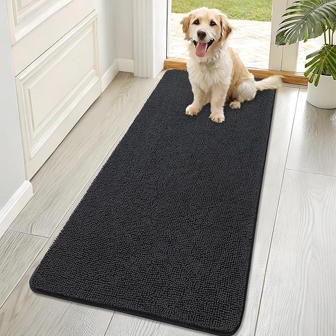 OLANLY Dog Door Mat for Muddy Paws 70x32, Super Absorbent Chenille Mud Mat | by OLANLY