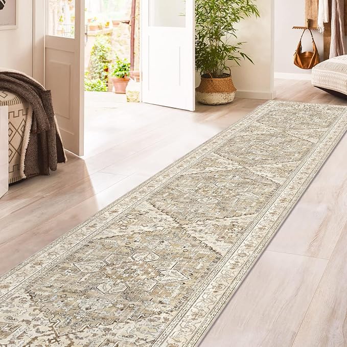 Yamaziot Washable Runner Rug, 2x12 Non-Slip Boho Hallway Kitchen Rug | Stain - Image 6