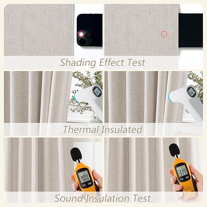 100% Blackout Curtains 102 Inch Length 2 Panels Set - Image 5