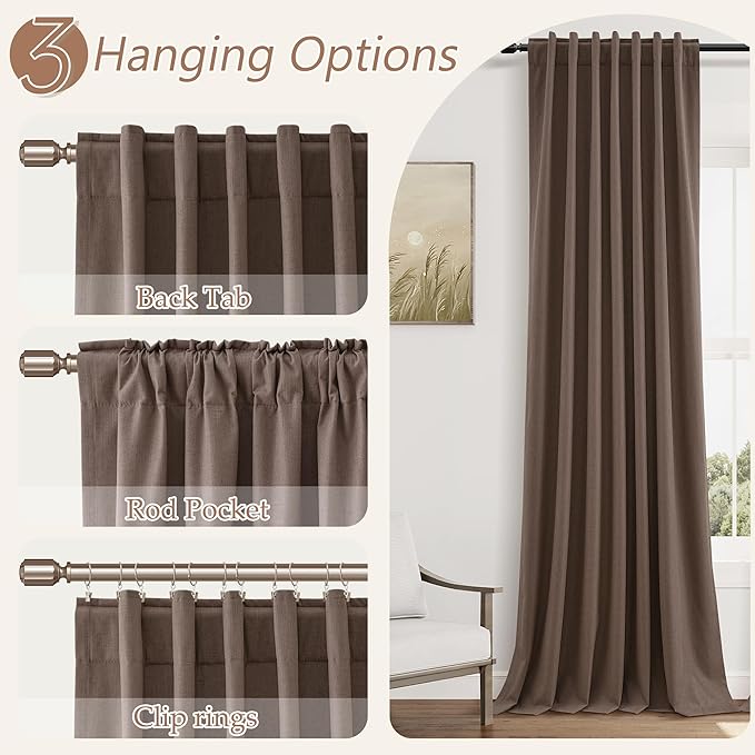100% Blackout Curtains 84 Inch Length 2 Panels Set - Image 6
