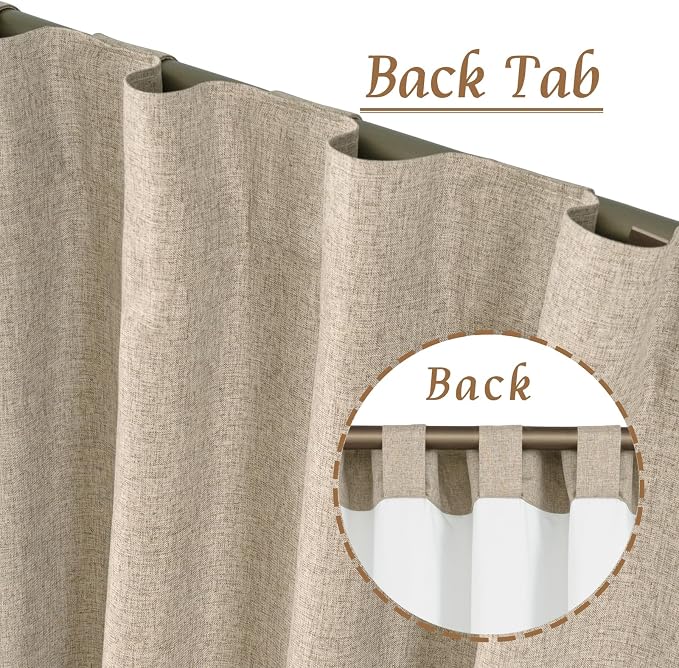 Linen 100% Blackout Window Curtains - Image 3
