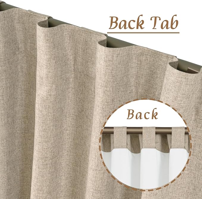54 Inch Long Linen Full Blackout Window Curtains - Image 3