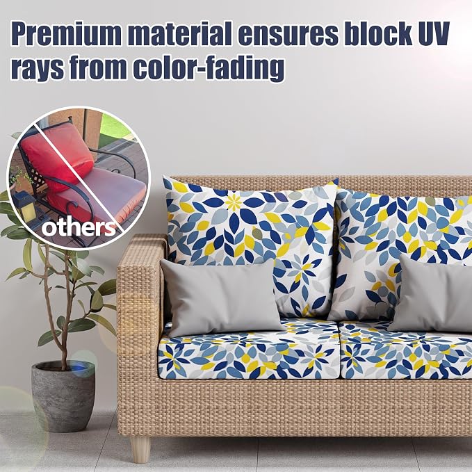 8Pcs Outdoor Cushion Covers, Stretch Patio Furniture Couch Chair Slipcovers | - Image 3