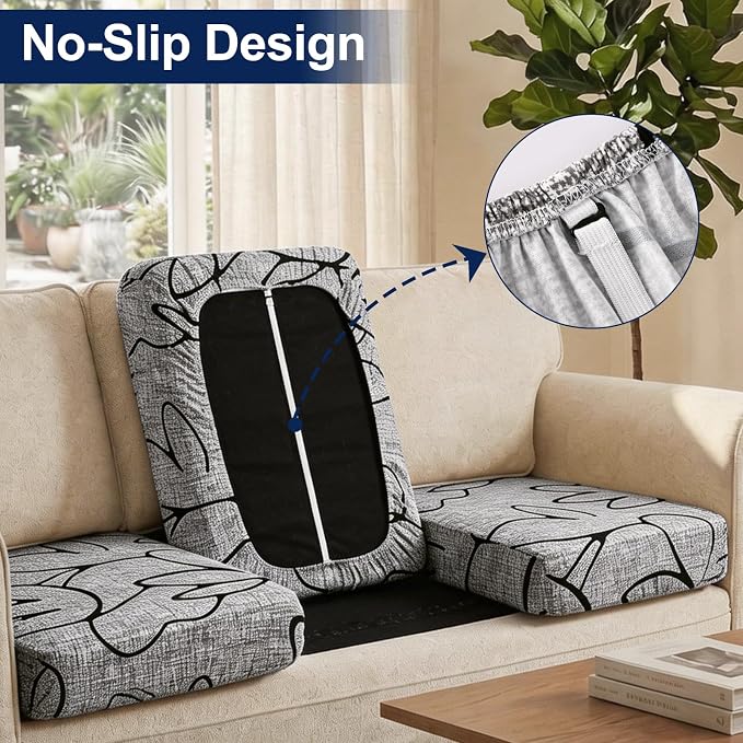 Smiry Waterproof Patio Cushion Covers, Stretch Outdoor Furniture Covers | Couch - Image 4