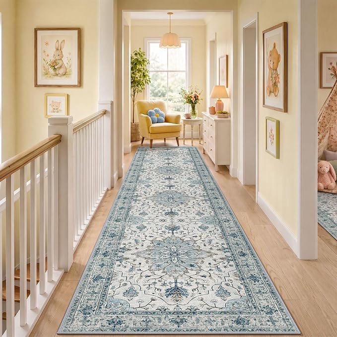 RELEANY Washable Area Rug, Runner 3'x12', Water Repellent, Pet Friendly by RELEANY