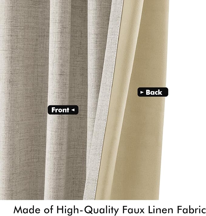 MIULEE 100% Blackout Linen Curtains - Image 6