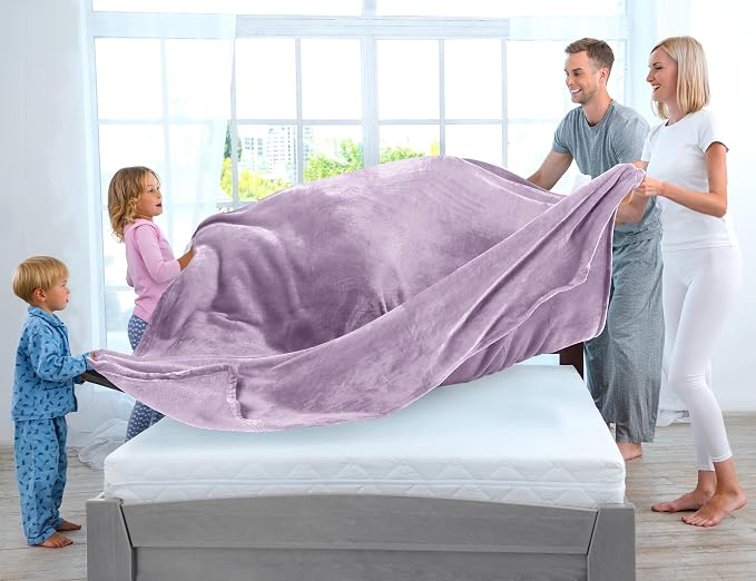 Utopia Bedding Ultra Soft Fleece Bed Blanket Twin Size Lilac | Microfiber Plush - Image 3