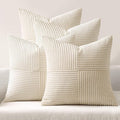 MIULEE Beige Throw Pillow Covers 20x20 Inch Set of 4 Boho Patchwork Cushion by MIULEE