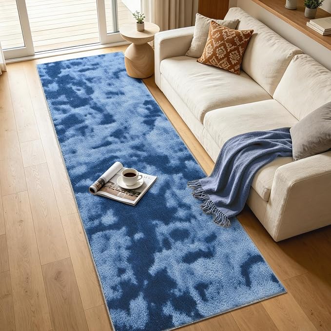 2x6 Tie-dye Dark Teal Runner Rug Washable Non-Slip - Image 7