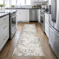 2.6x10 Washable Runner Rug:Modern Abstract Indoor Soft Carpet Brown | by FXRHLP